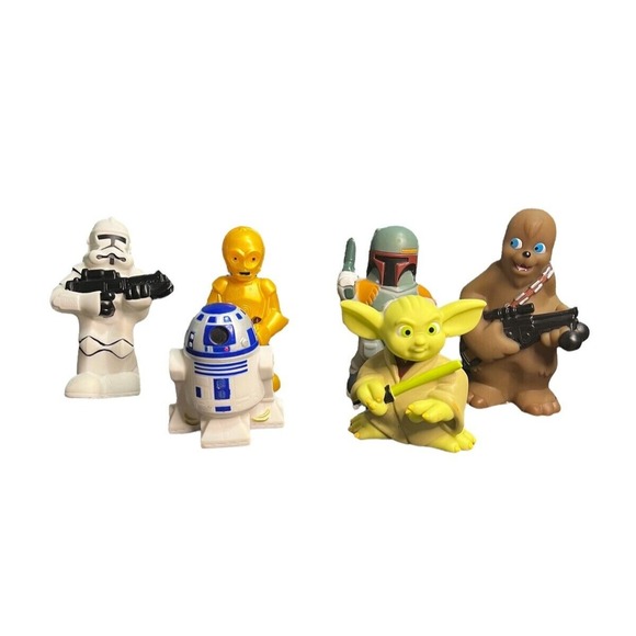 Star Wars Other - 2008 Star Wars Vinyl Squeeze Bath Toys Disney Lucas Films Lot Of 6.